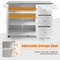 Kitchen Island 2-Door Storage Cabinet with Drawers and Stainless Steel Top